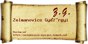 Zelmanovics Györgyi névjegykártya